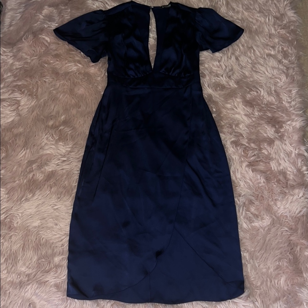 Express Navy Blue Satin Dress